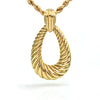 French 18K Yellow Gold Open Tear Drop Pendant + Montreal Estate Jewelers