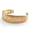 Vintage Brushed 18K Yellow Gold Child's Cuff Bracelet with Leaf Engraving + Montreal Estate Jewelers