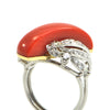 Vintage Coral and 0.50ct Diamond ring circa 1960 - montreal estate jeweller