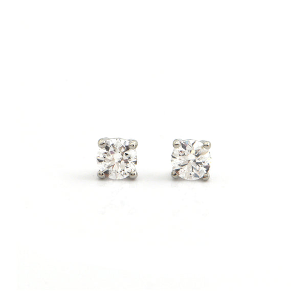 0.68CT Diamond and 18K White Gold Stud Earrings + Montreal Estate Jewelers