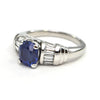 2.1 CT Sapphire and Diamond Platinum ring Modern - montreal estate jewellers