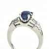 2.1 CT Sapphire and Diamond Platinum ring Modern - montreal estate jewellers