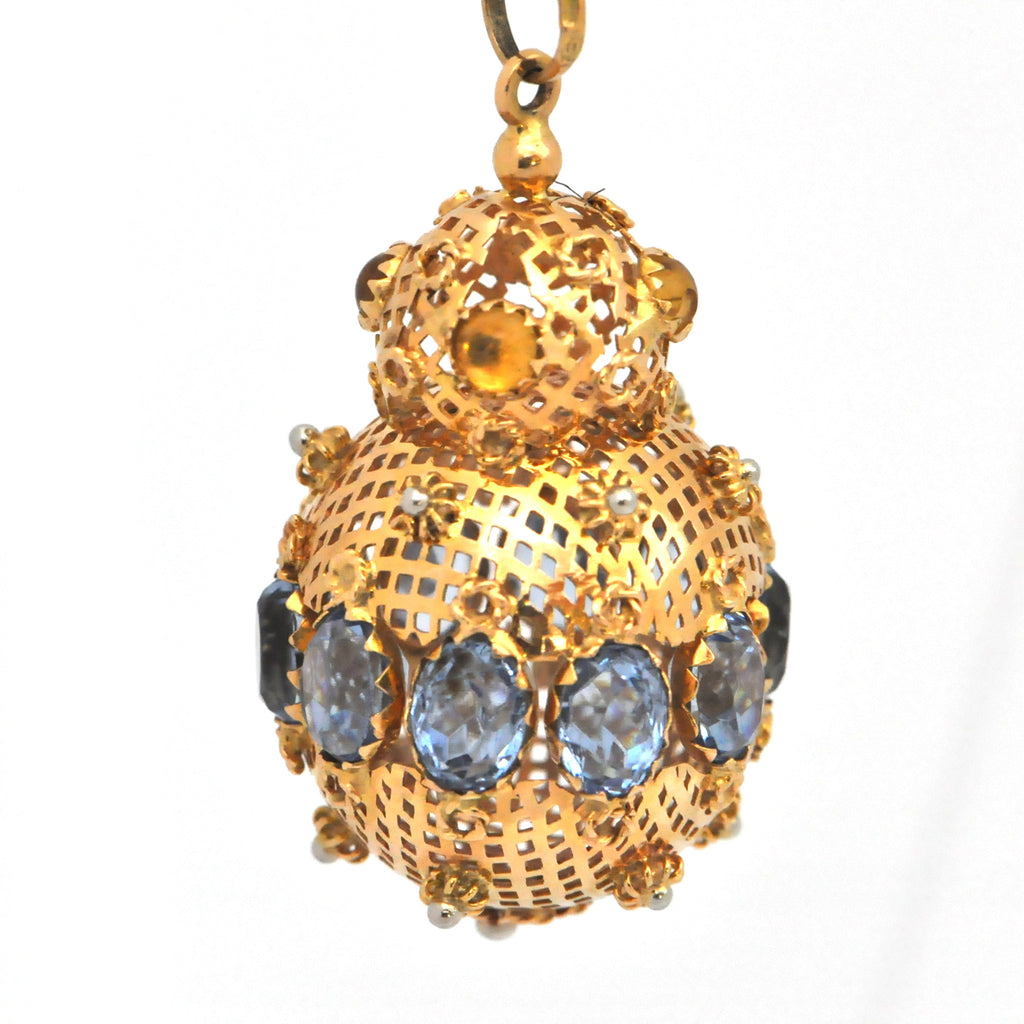 Vintage Large Coloured Glass and Gold Charm