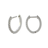 Mini 18K White Gold 0.20ct Diamond Oval Huggie Hoop Earrings + Montreal Estate Jewelers