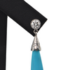 Daisy Exclusive Turquoise and Diamond 18K White Gold Drop Earrings + Montreal Estate Jewelers