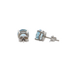 Daisy Exclusive Aquamarine 18K White Gold Stud Earrings + Montreal Estate Jewelers