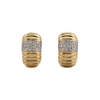 Vintage Italian Diamond 18K Yellow Gold Domed Earrings + Montreal Estate Jewelers