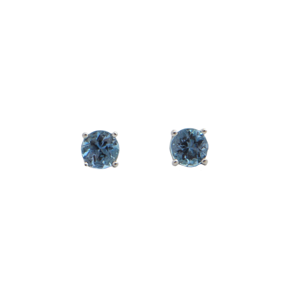 Daisy Exclusive Aquamarine 18K Gold Stud Earring + Montreal Estate Jewelers