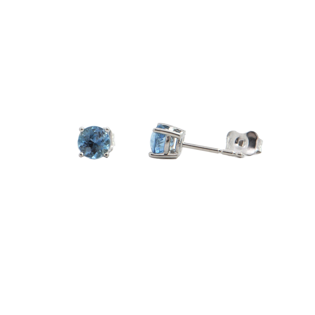 Daisy Exclusive Aquamarine 18K Gold Stud Earring + Montreal Estate Jewelers