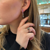 Estate Mikimoto 'Elements of Life' Collection Tahitian Pearl and Sapphire Gold Drop Earrings