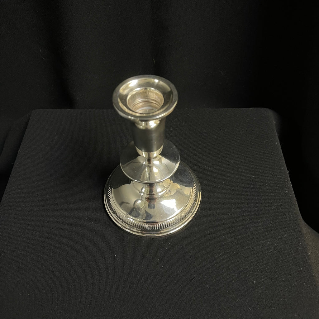 Single Sterling Silver Dwarf Candlestick + Montreal Estate Jewelers