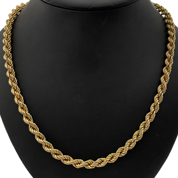 Vintage 18K Yellow Gold Rope Link Necklace (32 1/4") + Montreal Estate Jewelers