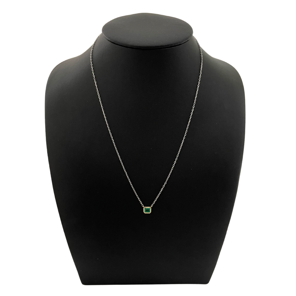 Daisy Exclusive Emerald Two-Toned Gold Necklace + Montreal Estate Jewelers