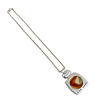 Signed Walter Schluep Agate and Sterling Silver King Pendant Necklace + Montreal Estate Jewelers