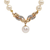 Vintage Japanese Cultured Pearl Necklace with Diamond and Pearl Drop 14k Gold Pendant/Clasp + Montreal Estate Jewelers