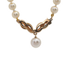 Vintage Japanese Cultured Pearl Necklace with Diamond and Pearl Drop 14k Gold Pendant/Clasp + Montreal Estate Jewelers