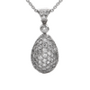 Estate Diamond 18K White Gold Egg Pendant + Montreal Estate Jewelers