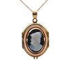 Vintage Hardstone Cameo 18K Two-Toned Gold Locket + Montreal Estate Jewelers