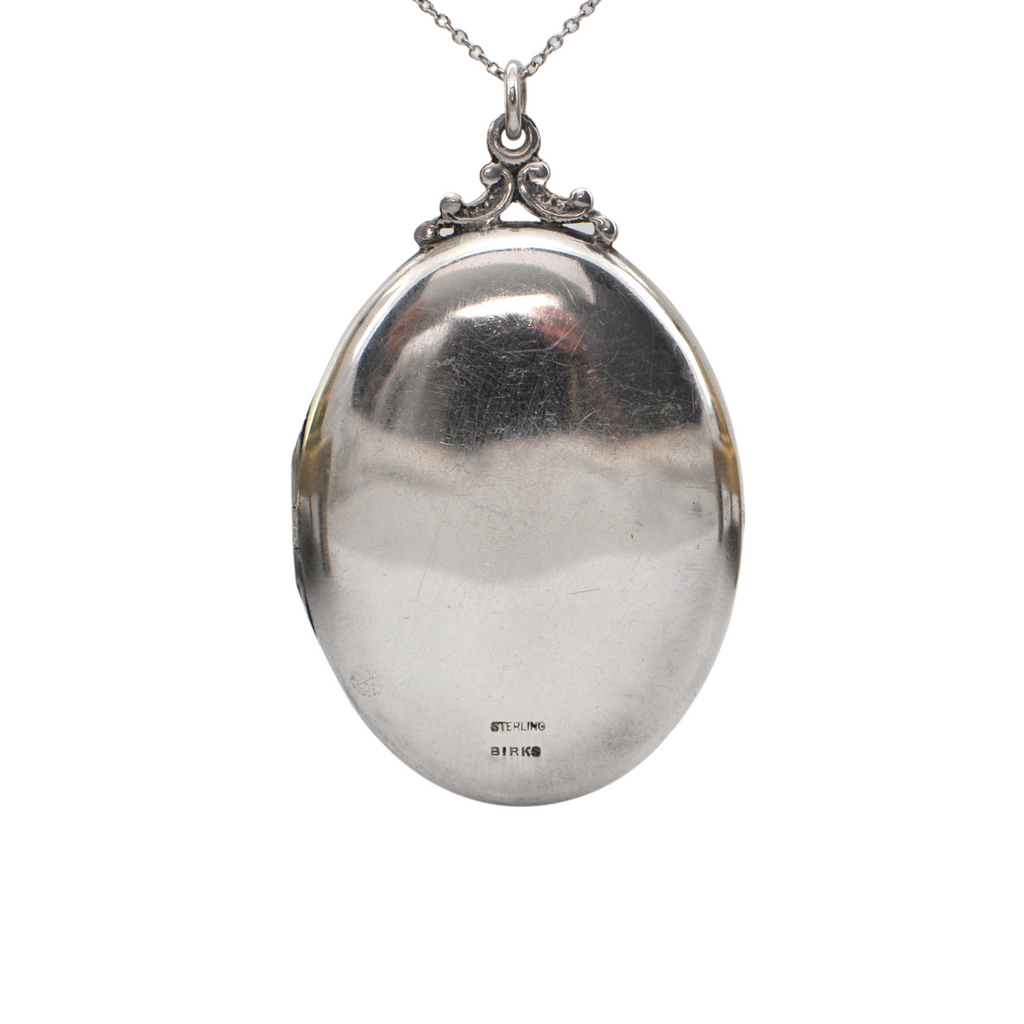 Vintage 'Birks' Sterling Silver Oval Locket + Montreal Estate Jewelers