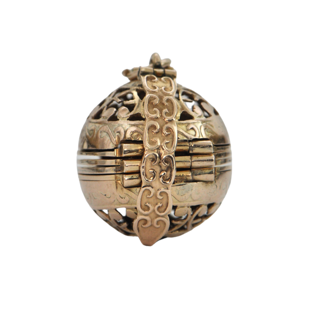 Vintage 14K Gold Orb Locket C.1930's + Montreal Estate Jewelers