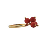 Vintage 18K Yellow Gold Mediterranean Red Coral Ring + Montreal Estate Jewelers