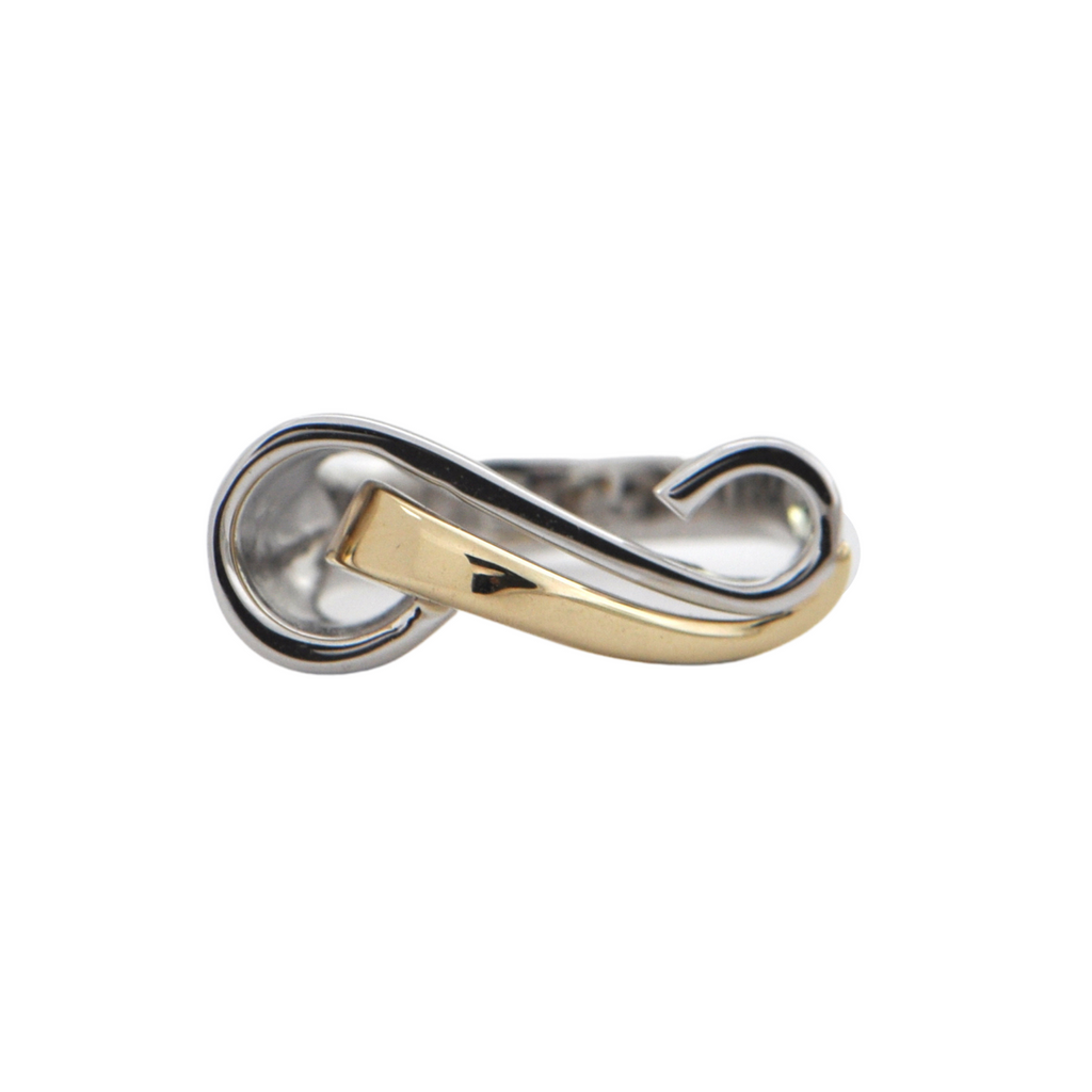 Contemporary 14k Two - Toned Infinity Symbol Ring + Montreal Estate Jewelers