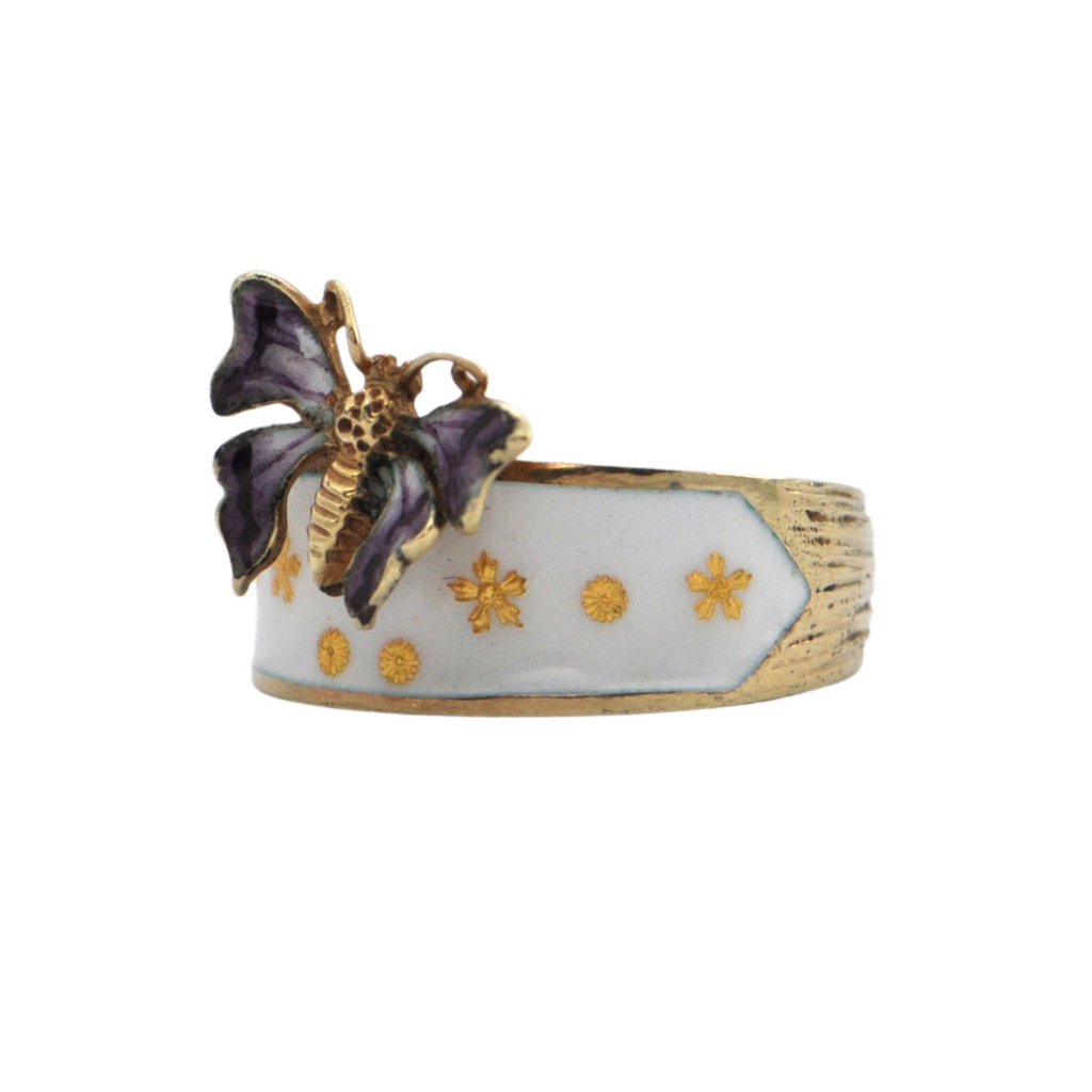 Vintage 14k Gold and Enamel Butterfly Ring + Montreal Estate Jewelers