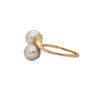 Vintage Double Pearl Bypass Gold Ring + Montreal Estate Jewelers