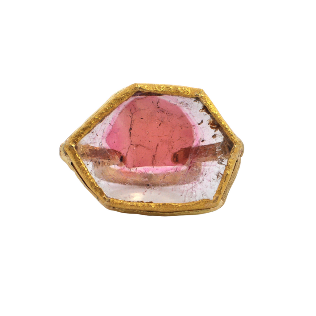 Watermelon Tourmaline 18k Gold Ring + Montreal Estate Jewelers