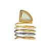 Chrysoberyl 18K Gold and Sterling Silver Coil Ring + Montreal Estate Jewelers
