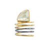 Chrysoberyl 18K Gold and Sterling Silver Coil Ring + Montreal Estate Jewelers