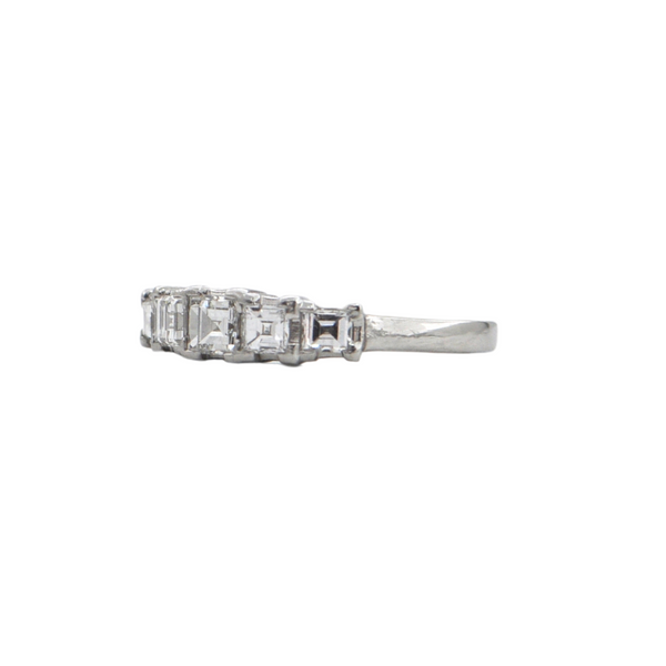 Estate Diamond Platinum Semi-Eternity Band + Montreal Estate Jewelers