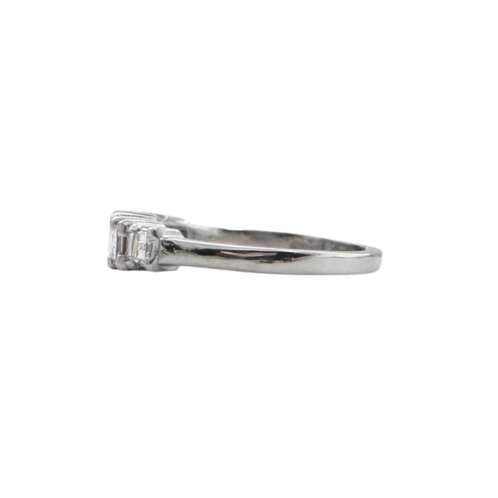 Estate Diamond Platinum Semi-Eternity Band + Montreal Estate Jewelers