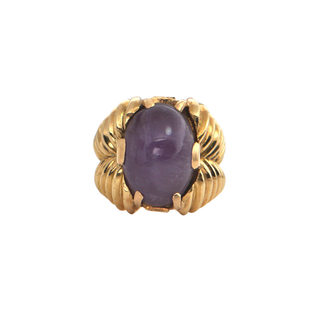 Estate 9.56CT Amethyst 18k Gold Cocktail Ring + Montreal Estate Jewelers