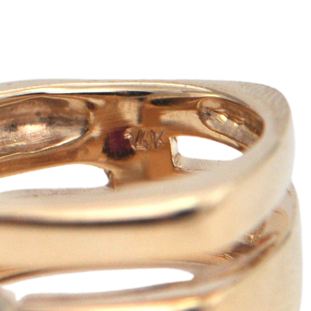 Retro Brutalist Ruby 14K Gold Ring + Montreal Estate Jewelers