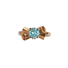 Retro Blue Zircon 14k Gold Ring (C.1940) + Montreal Estate Jewelers