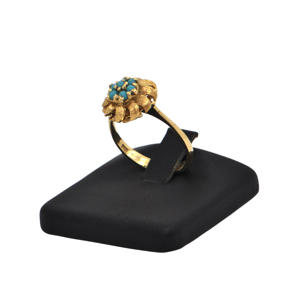 Retro Italian Turquoise 18K Gold Ring + Montreal Estate Jewelers