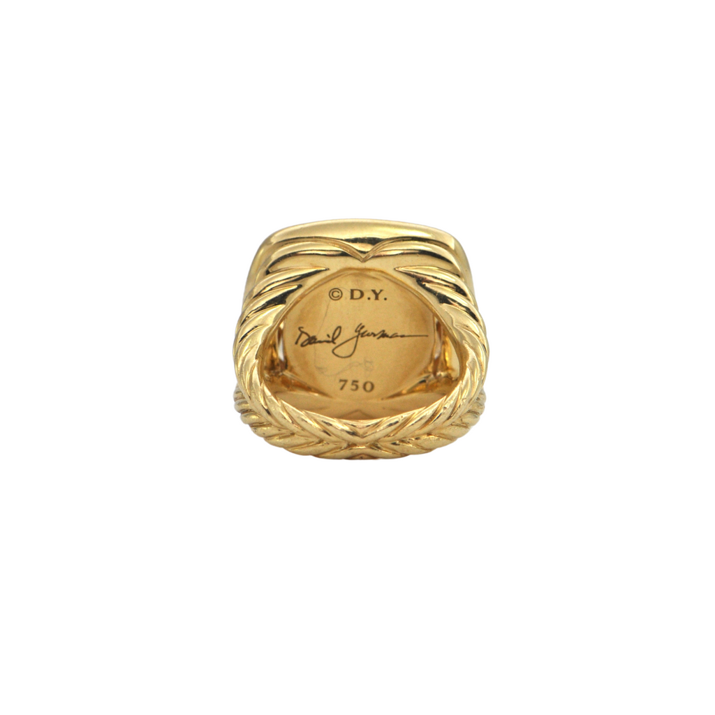 Estate David Yurman Albion Collection Citrine and Diamond 18K Gold Ring + Montreal Estate Jewelers