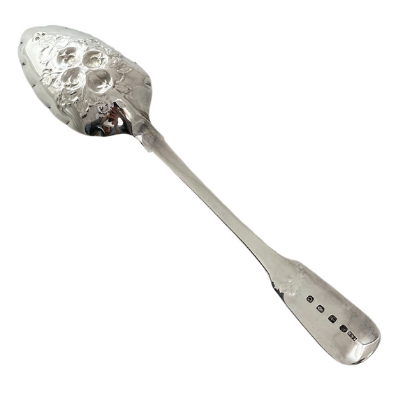 Antique 'James Le Bas' Sterling Silver Berry Serving Spoon C.1827 + Montreal Estate Jewelers