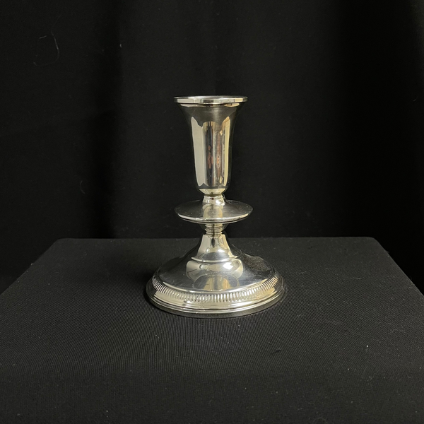 Single Sterling Silver Dwarf Candlestick + Montreal Estate Jewelers