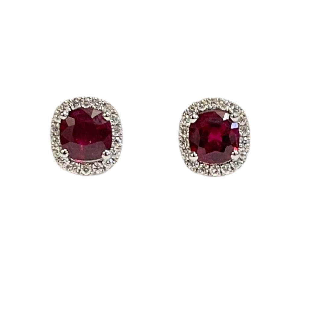 Daisy Exclusive Ruby and Diamond 18k Gold Earrings