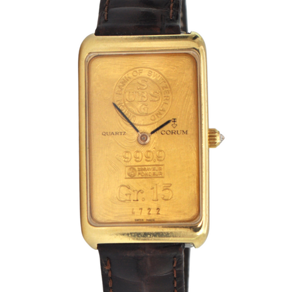 Corum 18K Gr. 15 Gold Ingot Watch C.2000 + Montreal Estate Jewelers