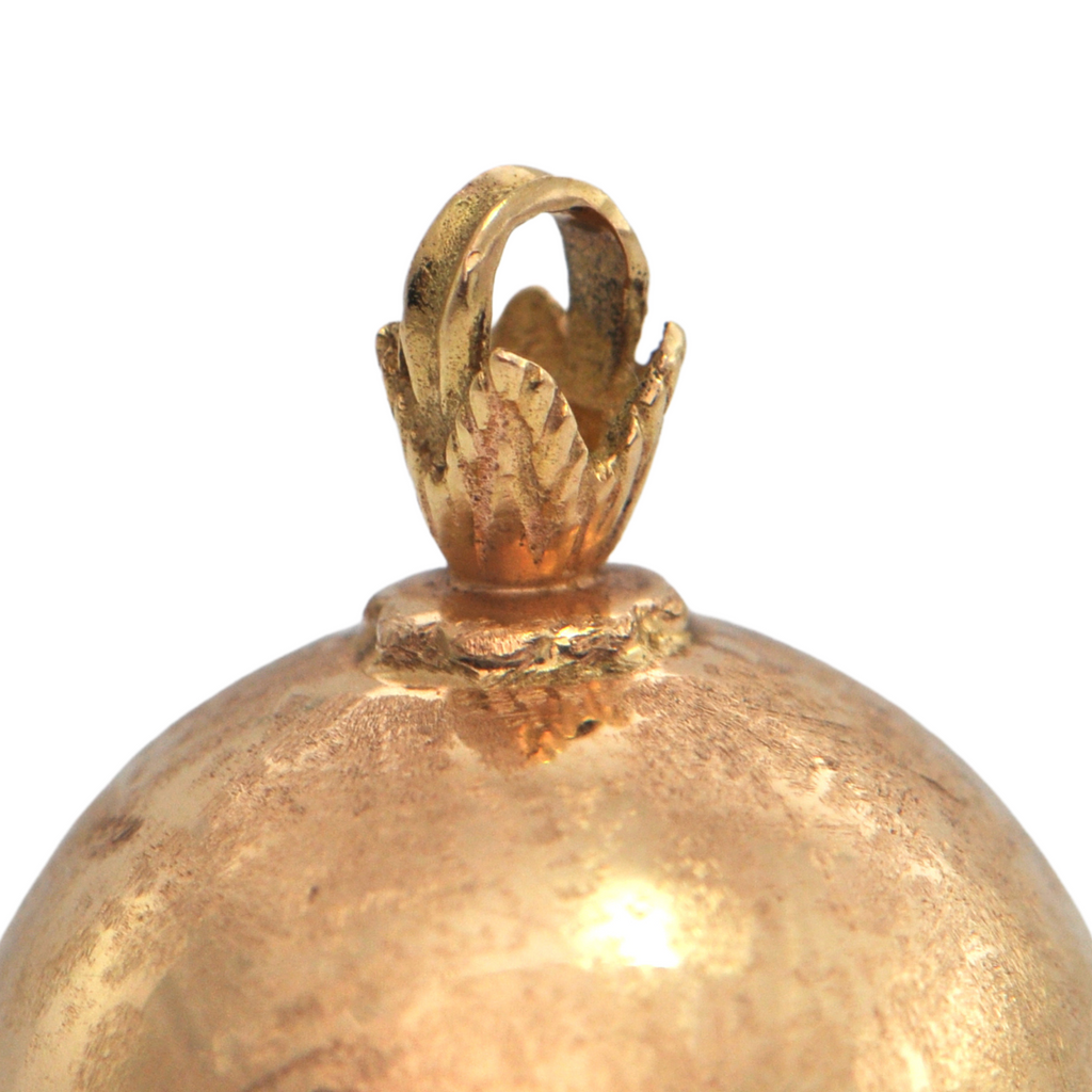 Vintage 18k Gold Exactus Pomegranate Ball Watch Pendant C. 1940's + Montreal Estate Jewelers