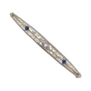 Late Edwardian Diamond and Sapphire 14k Gold Bar Pin + Montreal Estate Jewelers