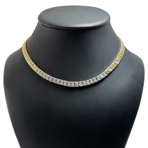 Vintage Diamond 14k Gold Curb Link Necklace + Montreal Estate Jewelers